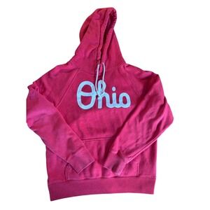 HOMAGE Red Ohio Graphic Hoodie Sweatshirt Long Sleeve Pullover Hooded Top